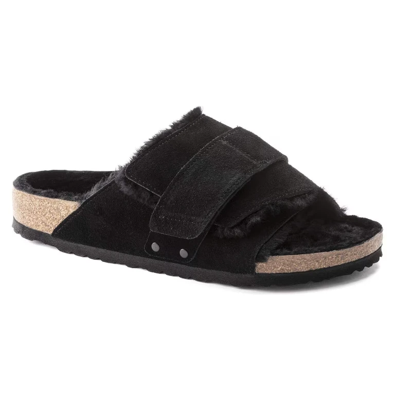 Unisex Kyoto Shearling Suede Leather Black