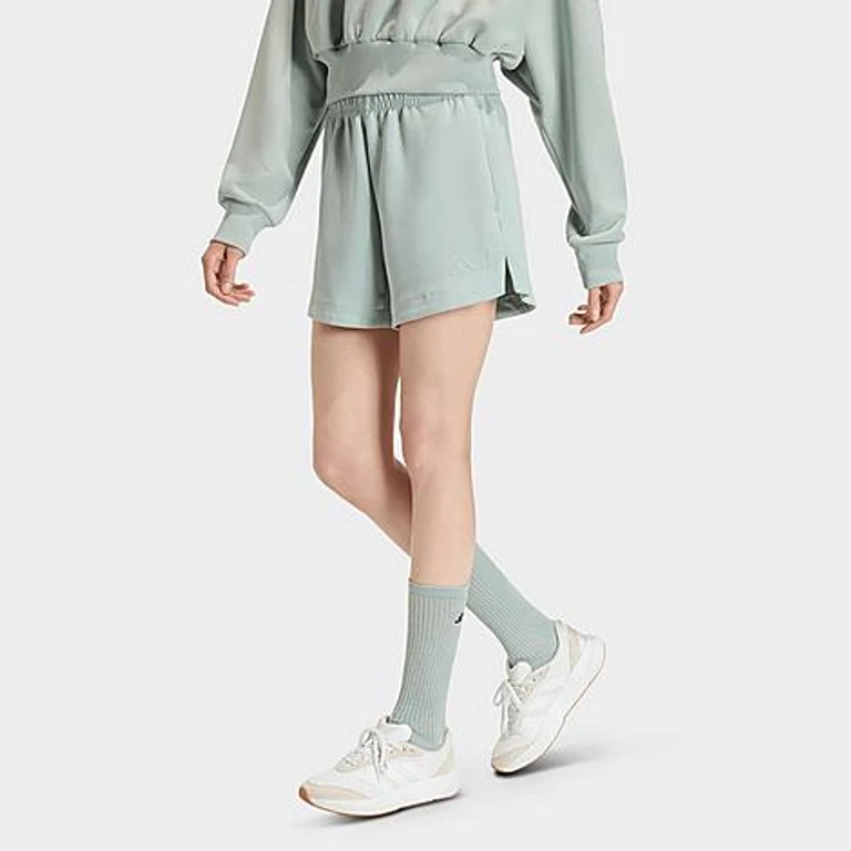 adidas Women's Sportswear Soft Lux Loose Shorts in Wonder Sage Size: XS