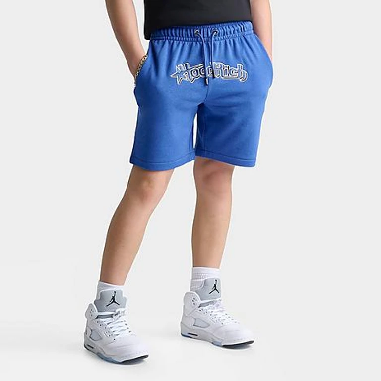 Big Kids Star Fleece Shorts in Blue Size: Small