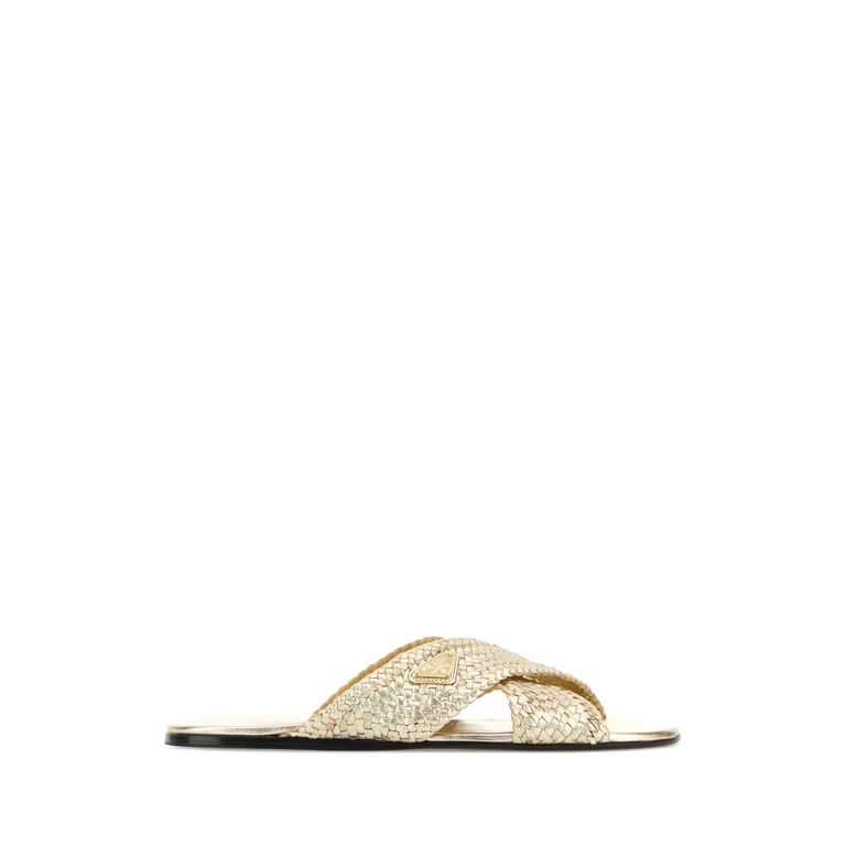 Prada White Leather Slippers Bianco 1 - Women