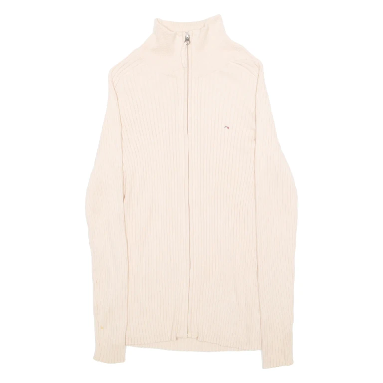 TOMMY HILFIGER Womens Jumper Beige Tight Knit M