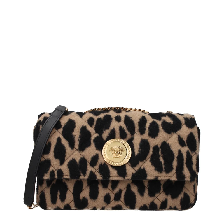 Versace Brown Wool Shoulder Bag - Women