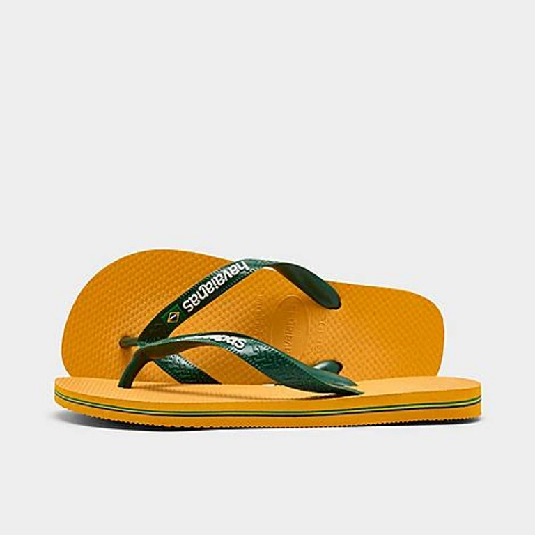 Women's Brasil Logo Flip-Flop Sandals in Pop Yellow Size: 6