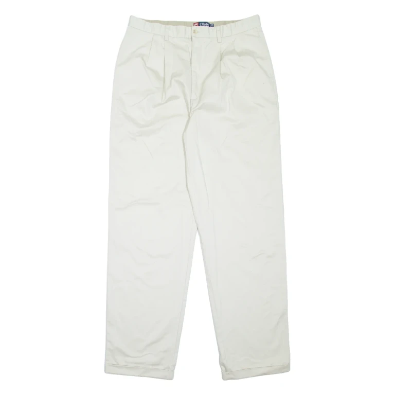 CHAPS Chino Mens Trousers Beige Relaxed Tapered W36 L36