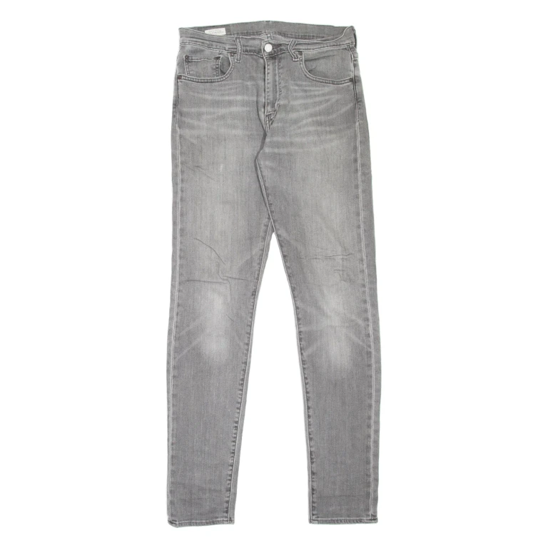 LEVI'S 512 BIG E Jeans Mens Grey Slim Tapered Stone Wash W30 L32