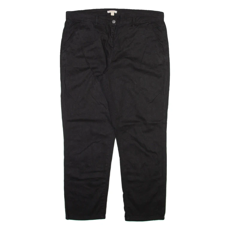 BARBOUR Womens Trousers Black Relaxed Tapered W36 L28