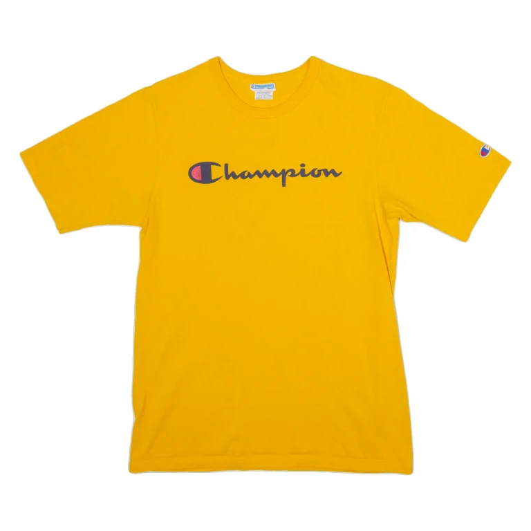 CHAMPION Mens T-Shirt Yellow M