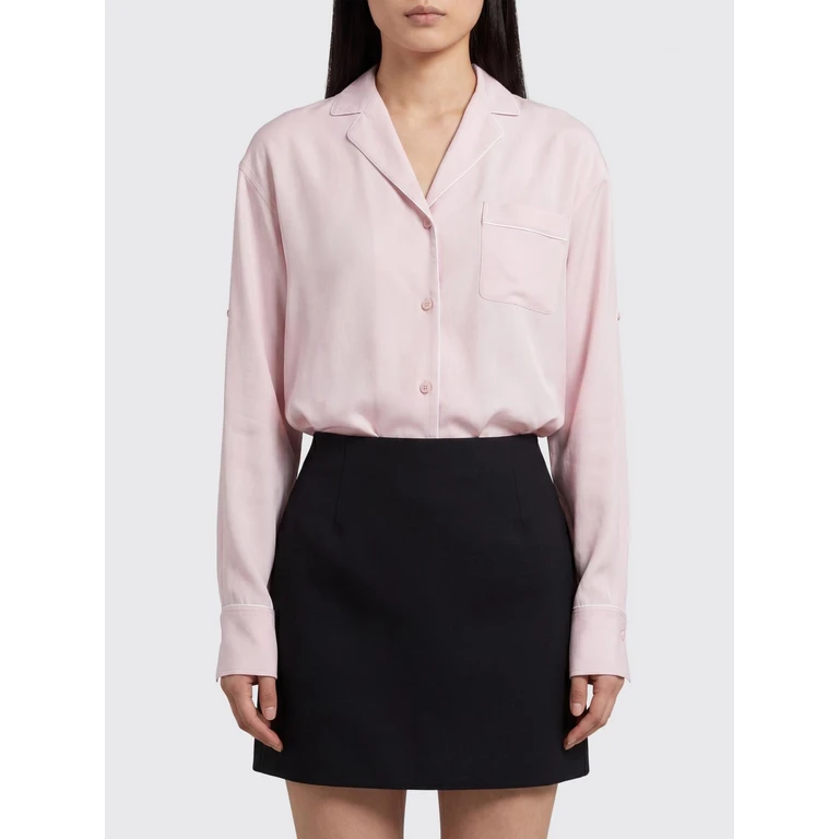 Relaxed Fit Satin Shirt with Cuban Collar (26121910022600002)