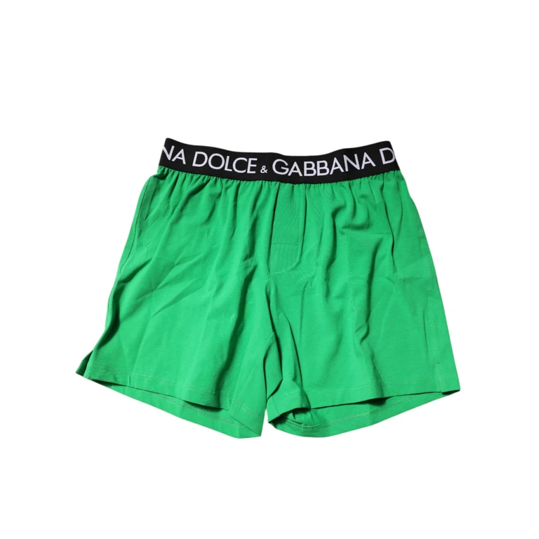 Dolce & Gabbana Green Cotton Regular Boxer Shorts Underwear Elastane - Men