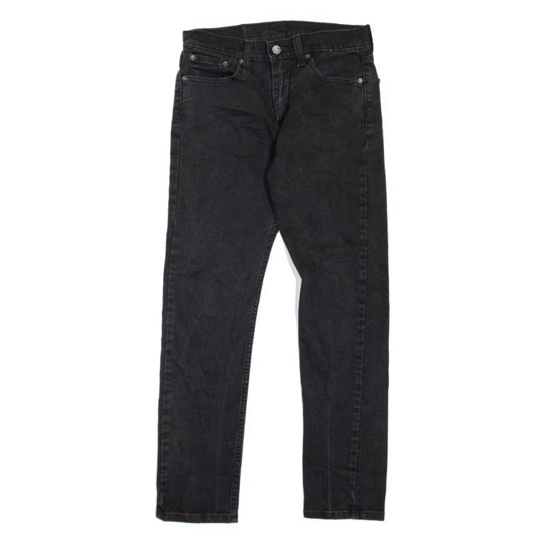 LEVI'S 502 Jeans Mens Black Regular Tapered W28 L27