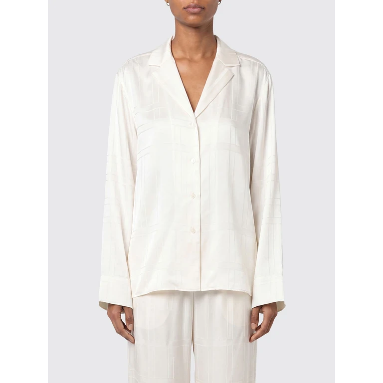 TOTEME Relaxed Fit Silk Pyjama Shirt with Monogram Print (263WRT0881FB0704055)
