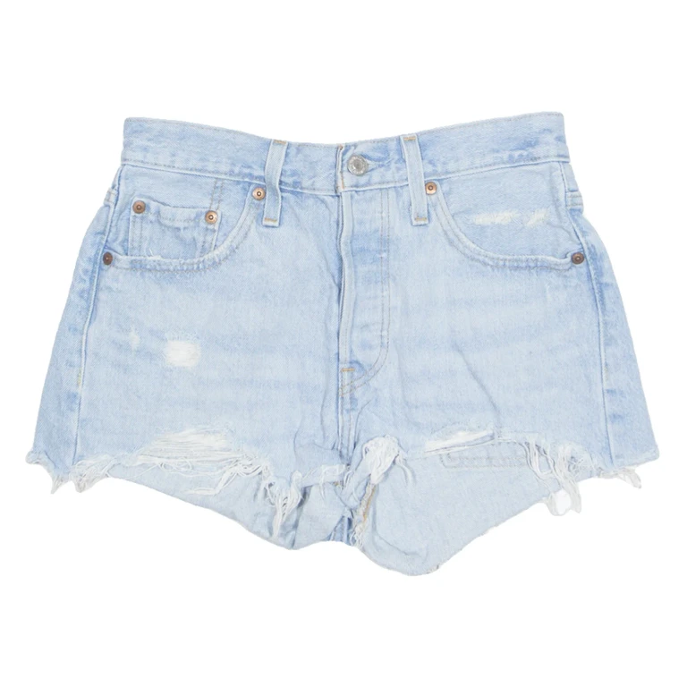 LEVI'S Cut Off 501 Womens Denim Shorts Blue XS W28