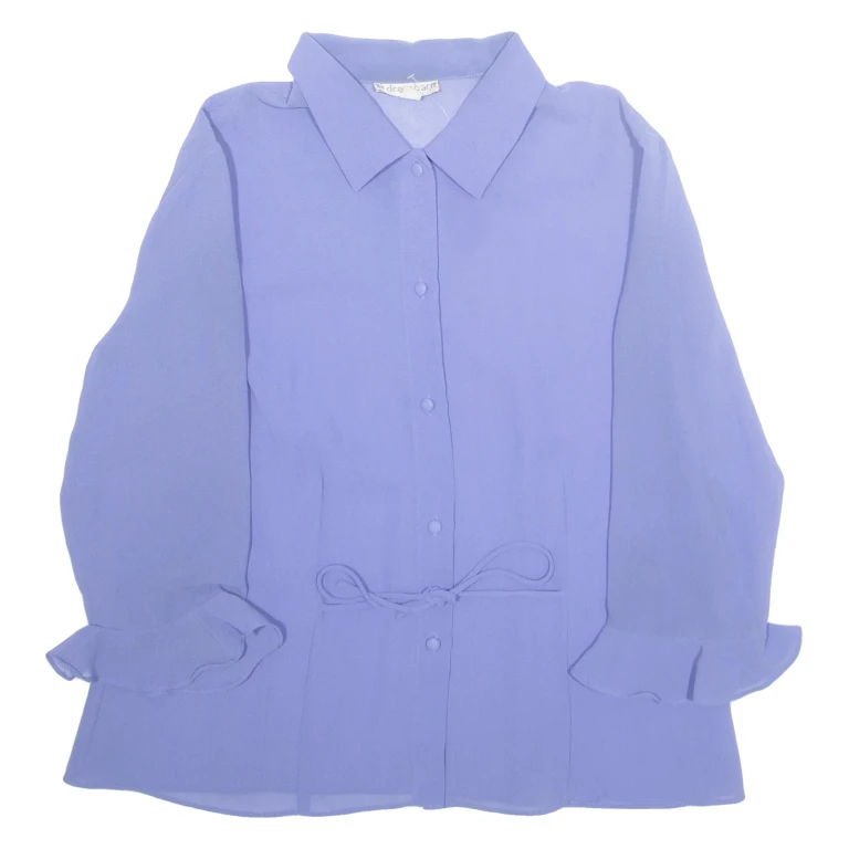 DRESSBARN Womens Shirt Purple Collared Long Sleeve M