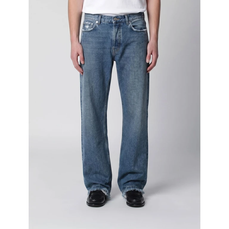Jeans Men color Blue (MSS25FRAYEDCUTDAR)