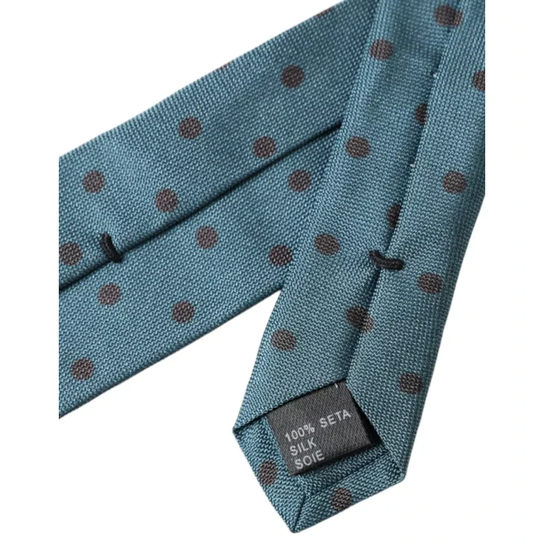 Dolce & Gabbana Green Black Polka Dot Silk Adjustable Men Tie - Men