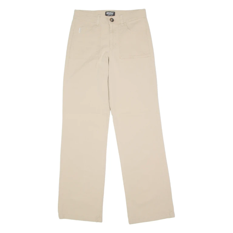 ANGELS Stretch Womens Canvas Trousers Beige Slim Wide-Leg 90s W27 L30