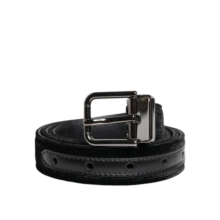 Dolce & Gabbana Black Leather Metal Buckle Classic Belt - Men