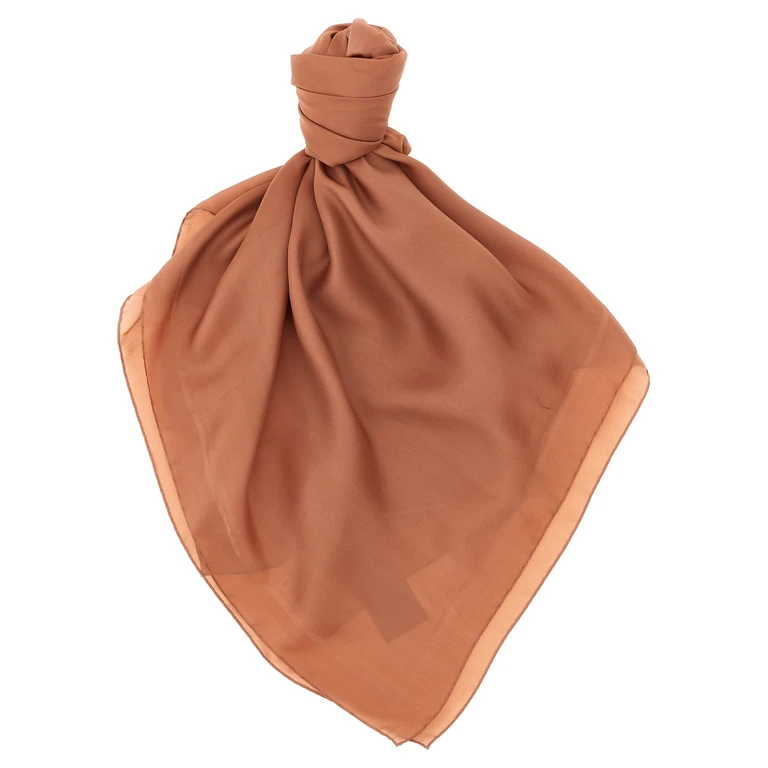 Saint Laurent Brown Silk Scarf - Women