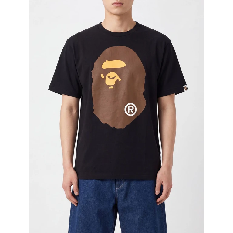 Cotton T-Shirt with Graphic Print and Dropped Shoulders (001TEM301002MBLACK)