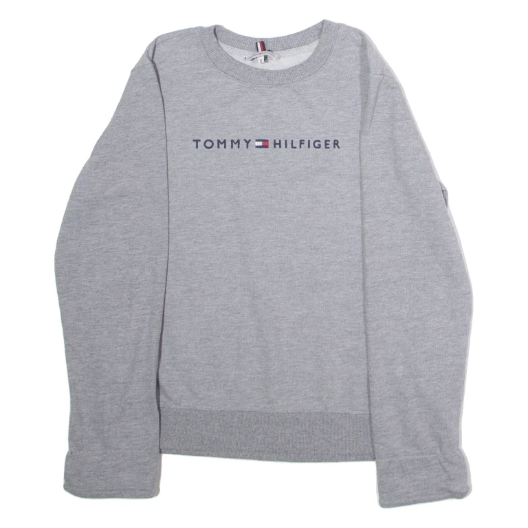 TOMMY HILFIGER Womens Sweatshirt Grey Crew Neck S
