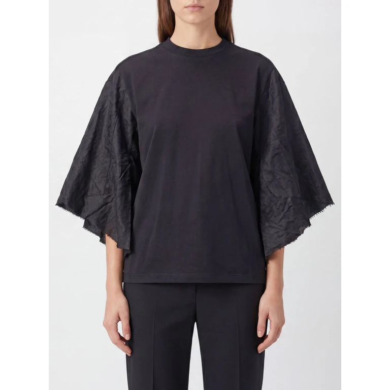 Long-Sleeved Cotton T-Shirt with Crew Neck (HEW54152TJ065PXT0002)