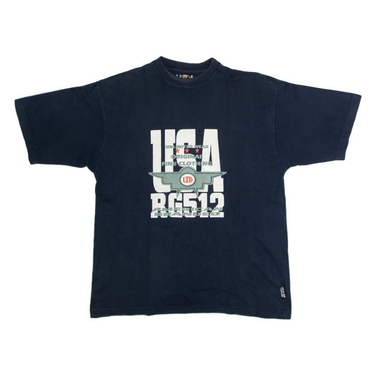 USA RG512 Mens T-Shirt Blue Crew Neck XL