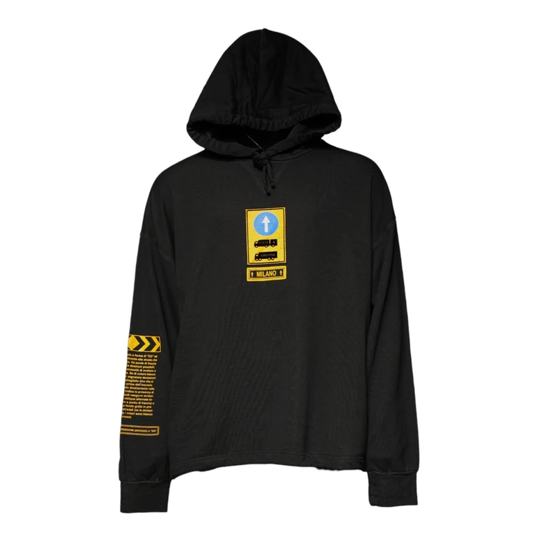 Dolce & Gabbana Black Cotton Hooded Dg Shield Pullover Sweater Clothing - Men