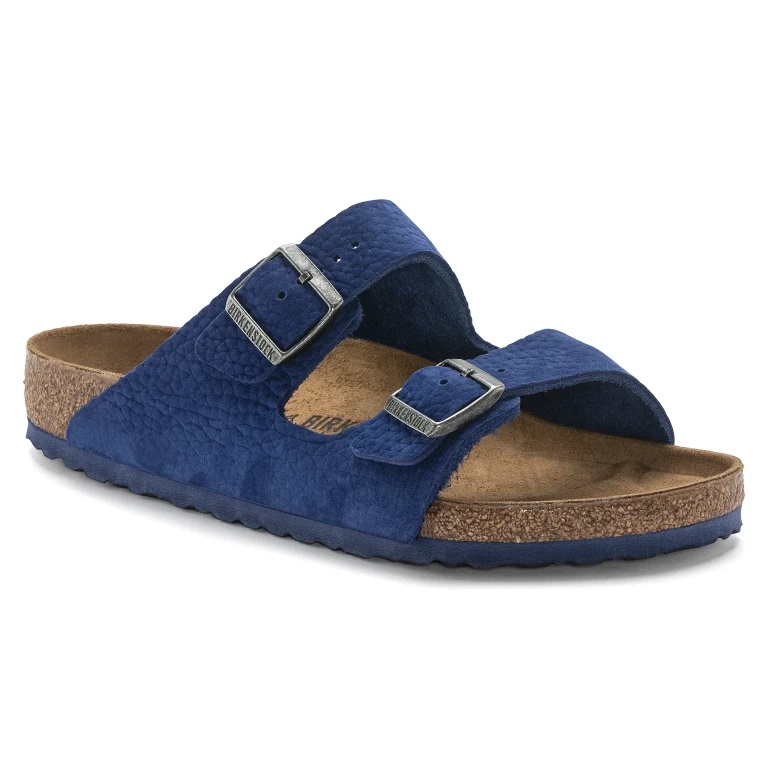 Arizona Nubuck Leather Desert Buck Indigo Blue Sandals
