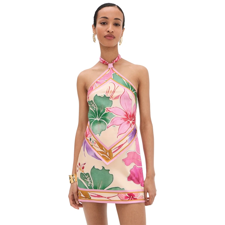 Retrofête Adelaide Dress Ivory Hibiscus Floral L