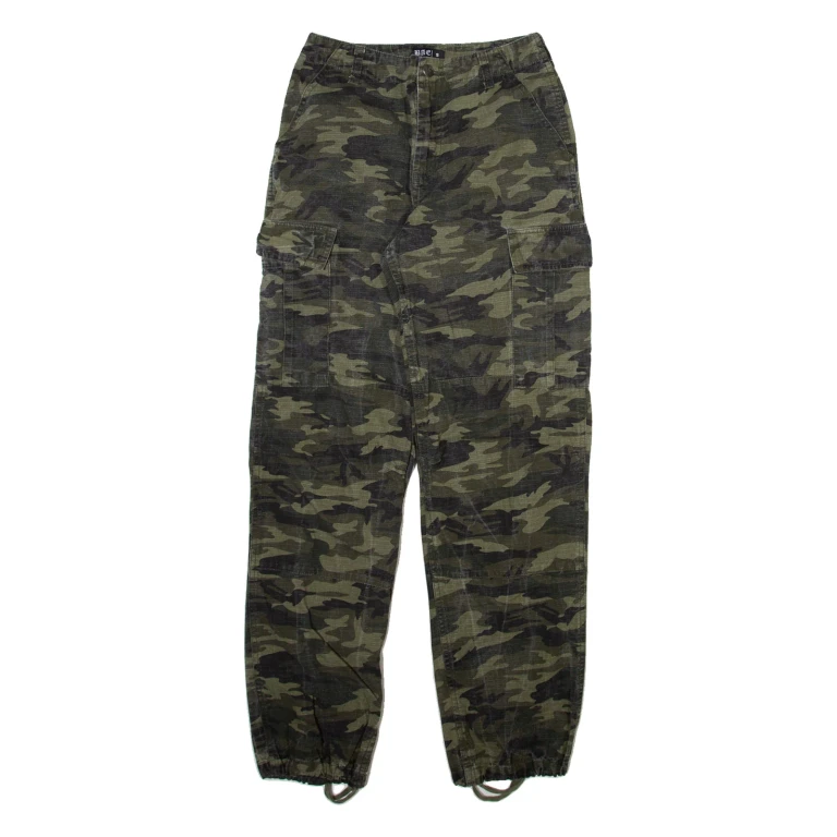 BAC Camo Cargo Mens Trousers Green Regular Tapered W26 L30