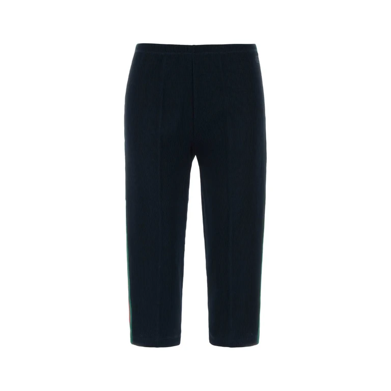 Gucci Midnight Blue Polyester Blend Leggings Bluejapan Cotton Mix - Women