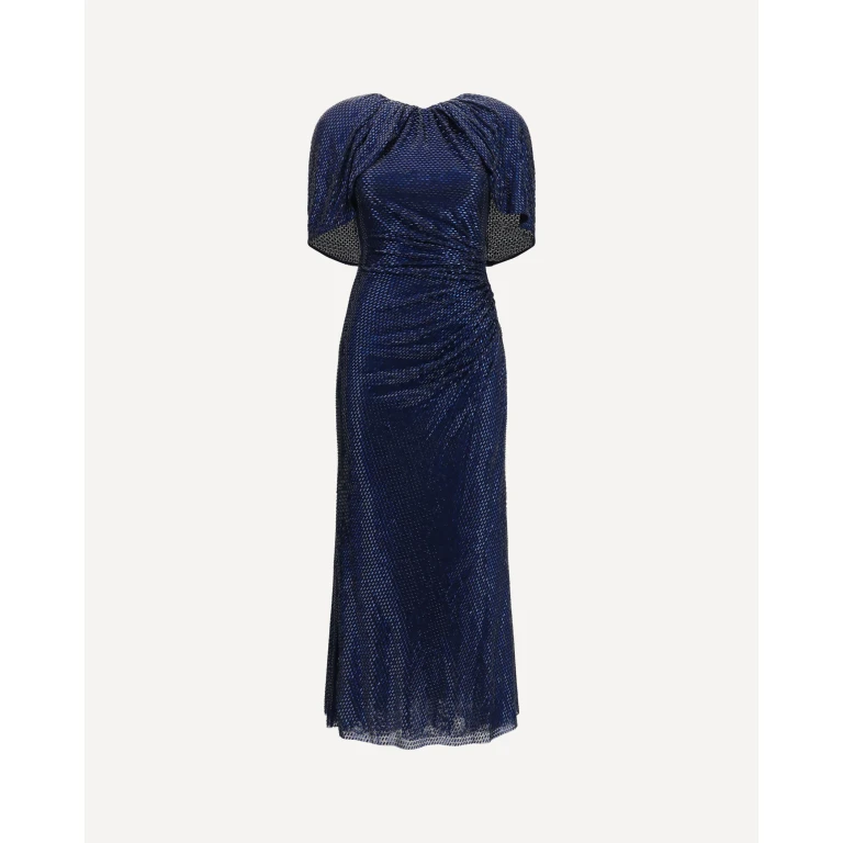 Midi Dress with cape sleeves and crystals Female 8
