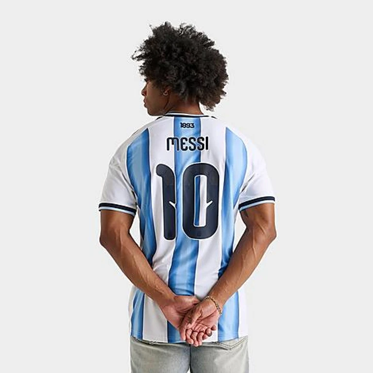 adidas Men's Argentina Lionel Messi Home Authentic Soccer Jersey in White/Icey Blue/Light Blue Size: XS
