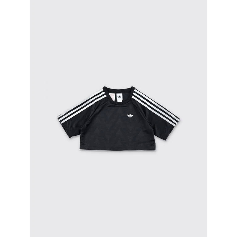 Girl's Cropped Polyester T-Shirt with Trefoil Logo (KD7831)