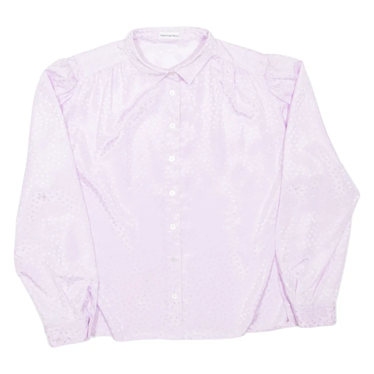 Womens Printed Shirt Purple Collared Long Sleeve Spotted L