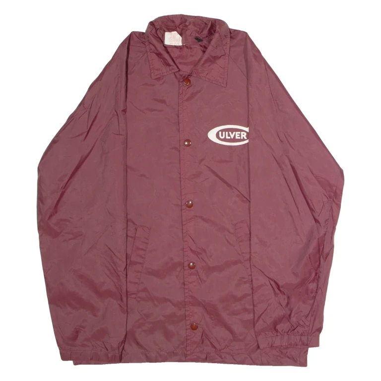 COLLEGIATE PACIFIC Culver Mens Coach Jacket Maroon Nylon 80s USA S