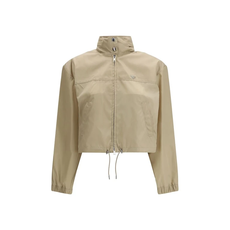 Beige Recycled Polyamide Shell Jacket Clothing - Women