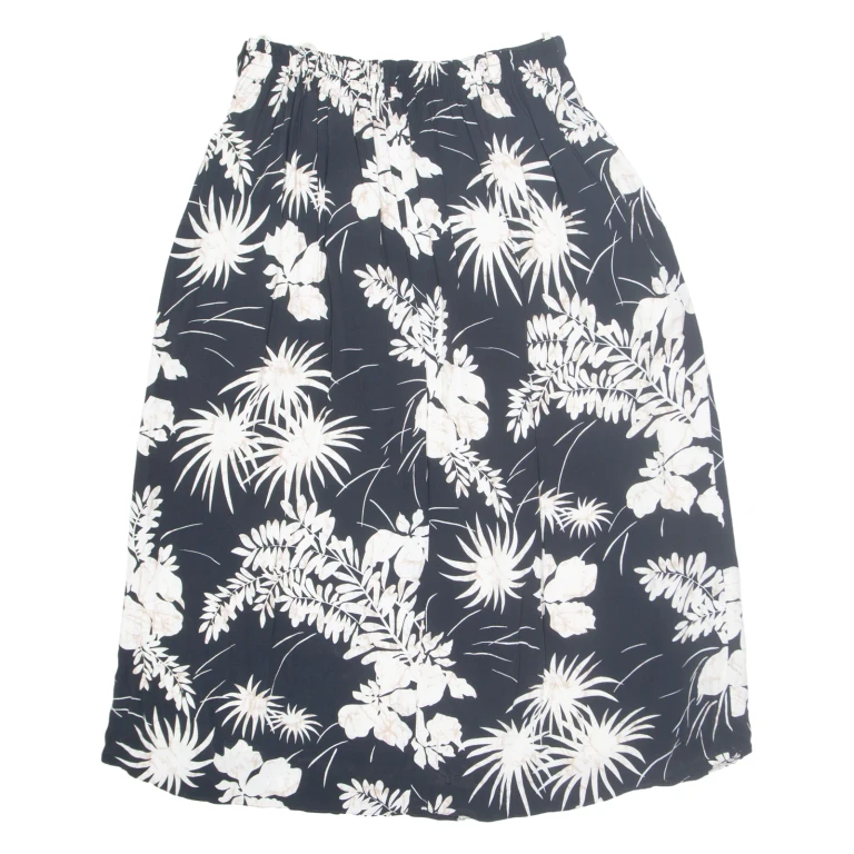 HIRSCH Womens A-Line Skirt Black Long Floral M