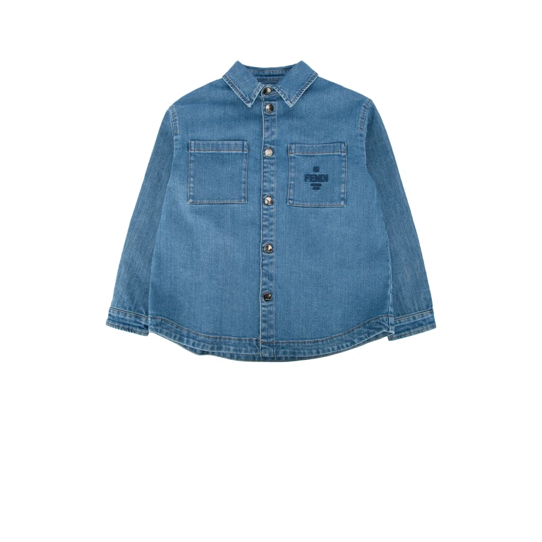 Fendi Kids Go To Jacket Denim Darkblu Giacche E Gilet