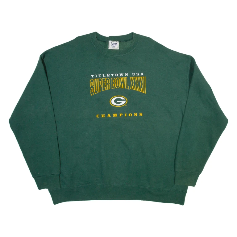 LEE Green Bay Packers Mens Sweatshirt Green USA 2XL