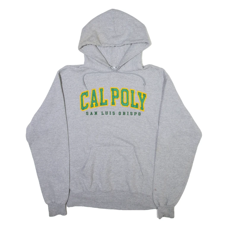CHAMPION Calpoly San Luis Obispo Mens Grey Hoodie USA M