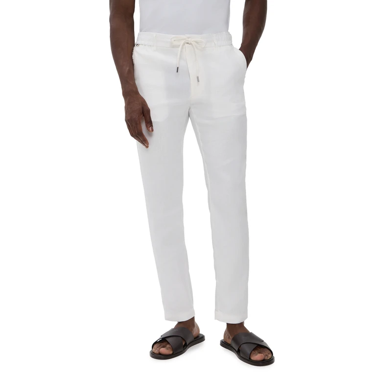 BOSS Linen Blend Trousers White 30