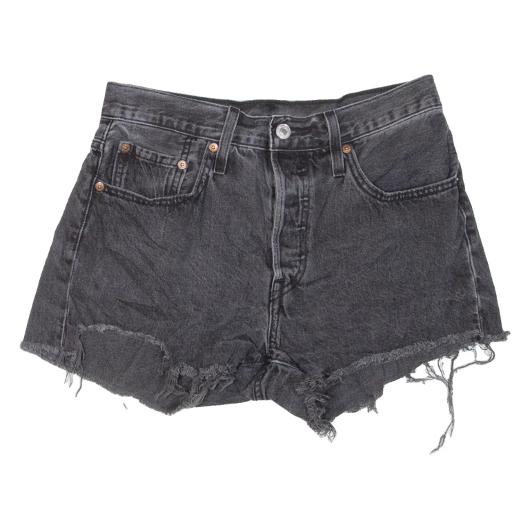 LEVI'S 501 Womens Denim Shorts Black S W27