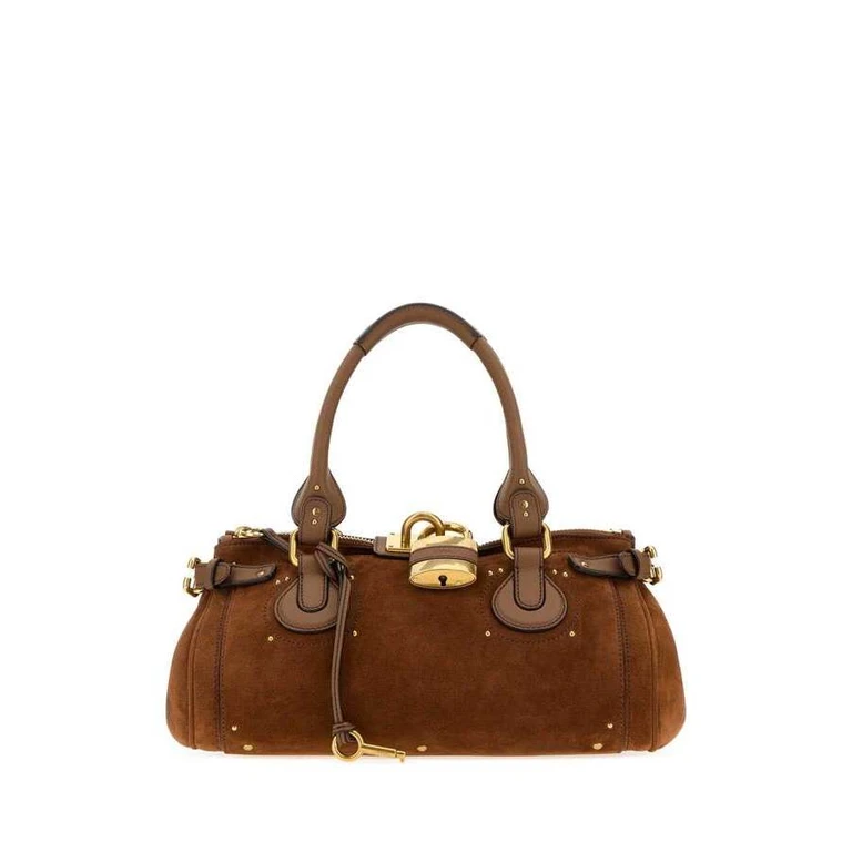 Brown Suede Paddington Shopping Bag Borse A Mano