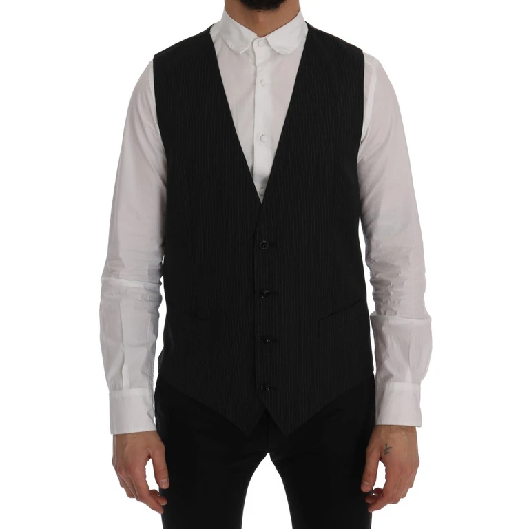 Dolce & Gabbana Gray Wool Stretch Vest Clothing - Men