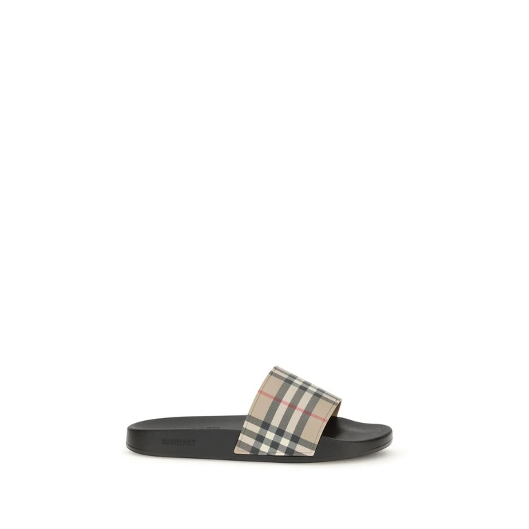 Burberry Black Rubber Slides Shoe - Men