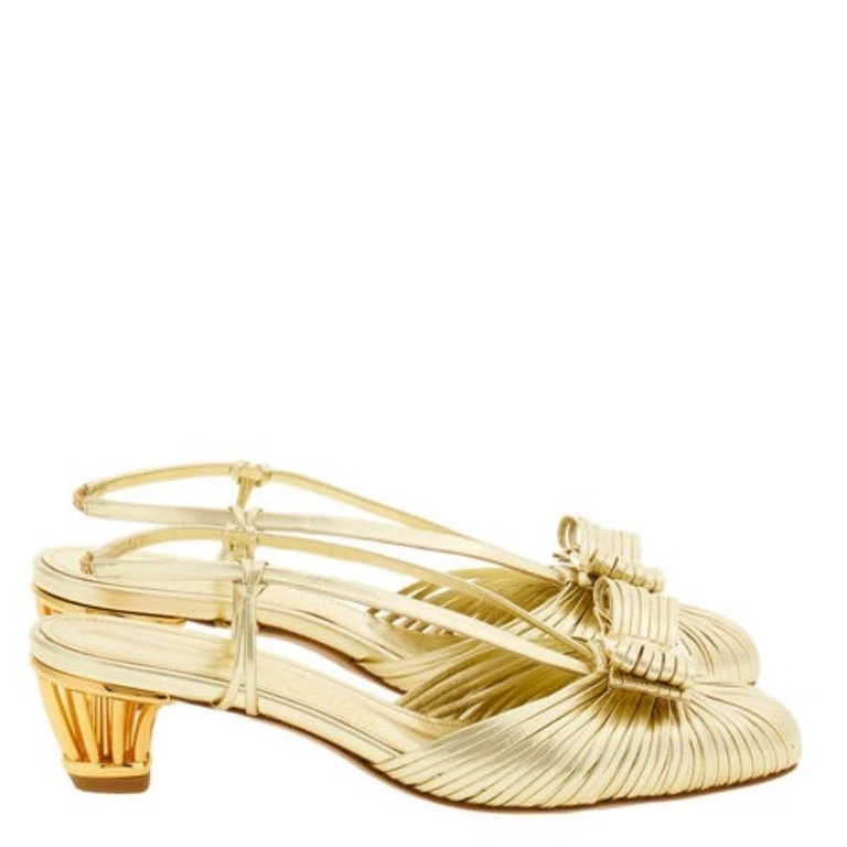 Vara Cage-Heel Slingback Pumps, Size 7 C (01I132 773099)