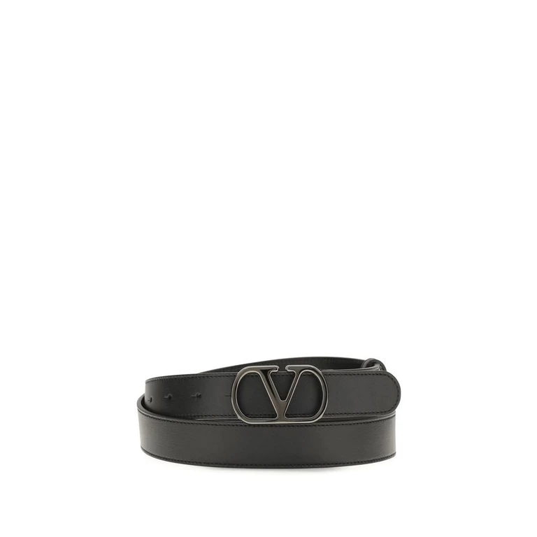 Valentino Garavani Black Calf Leather Bos Taurus Regular Belt - Men