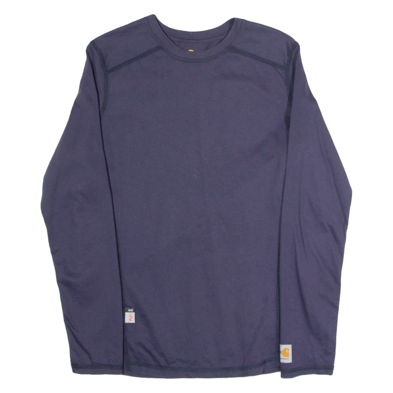 CARHARTT Womens T-Shirt Blue Long Sleeve S