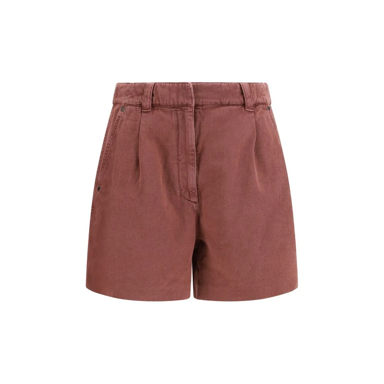 Brunello Cucinelli Brown Cotton Bermuda Shorts - Women